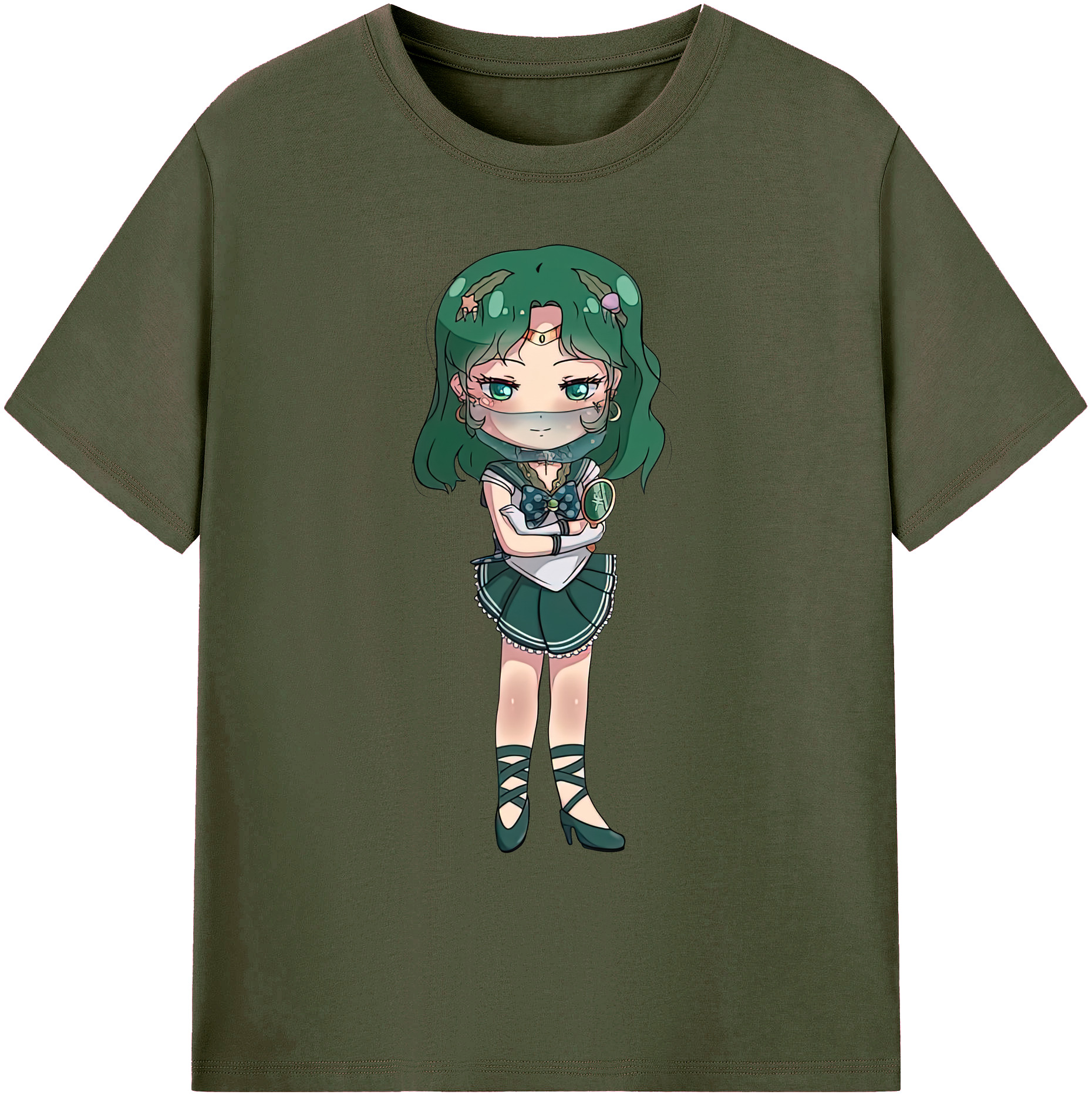（画像用） 美少女戦士セーラームーン 海王 みちる（かいおう みちる） Sailor Moon Kaiou Michiru 綿100％ メンズ半袖Tシャツ｜肌触りやわらか＆通気性